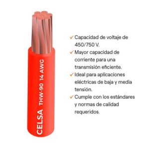 Cable THW-90 450/750 V 10 AWG, Celsa blanco 100m